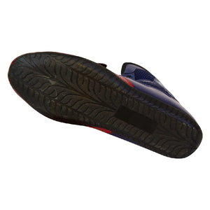Suela de Botas de boxeo "Speed Ko" Bruiser color azules y rojas. Con cordones y velcro seguro. Parte inferior.