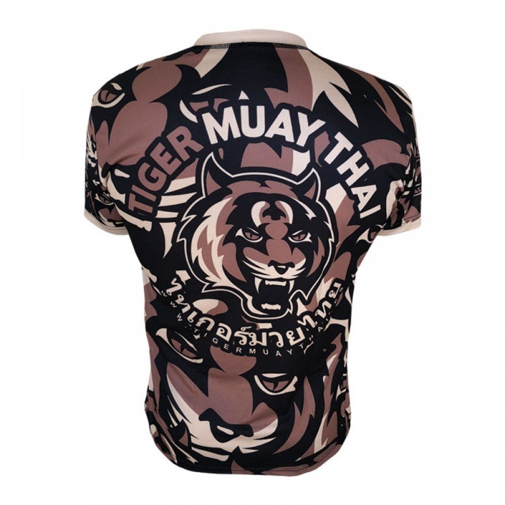 CAMISETA CAMUFLADA 1ST DRY MARRÓN TIGER MUAY THAI