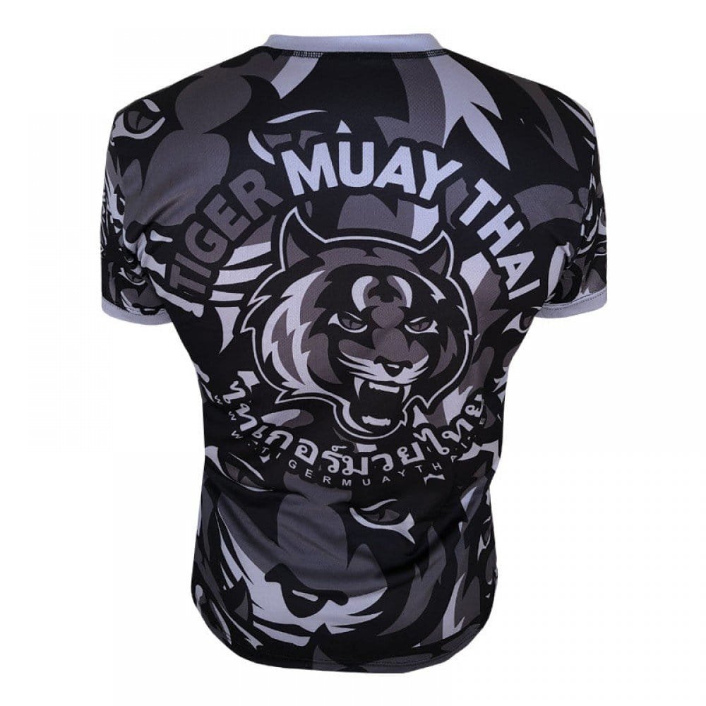 CAMISETA CAMUFLADA 1ST DRY GRIS TIGER MUAY THAI