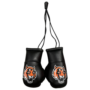 Colgante miniguantes negros de Tiger con logo. Hecho de piel sintética.
