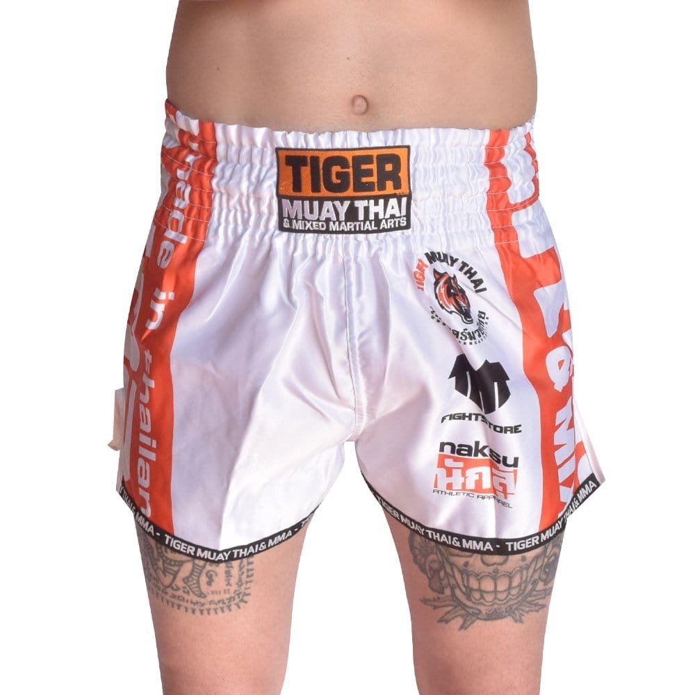 PANTALON CORTO BRUISER THAI KICK BLANCO