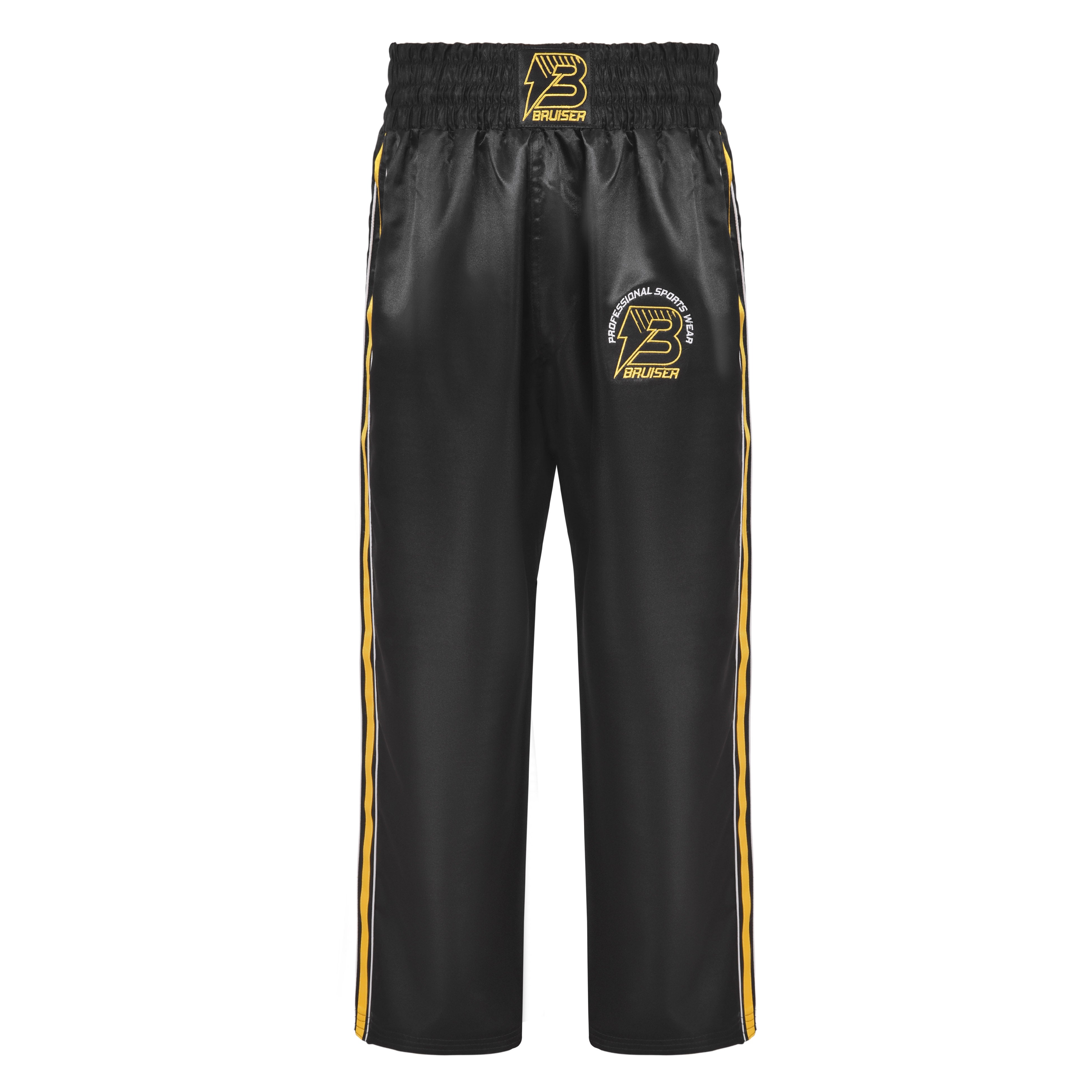 PANTALON LARGO BANDA LISA SATEN NEGRO