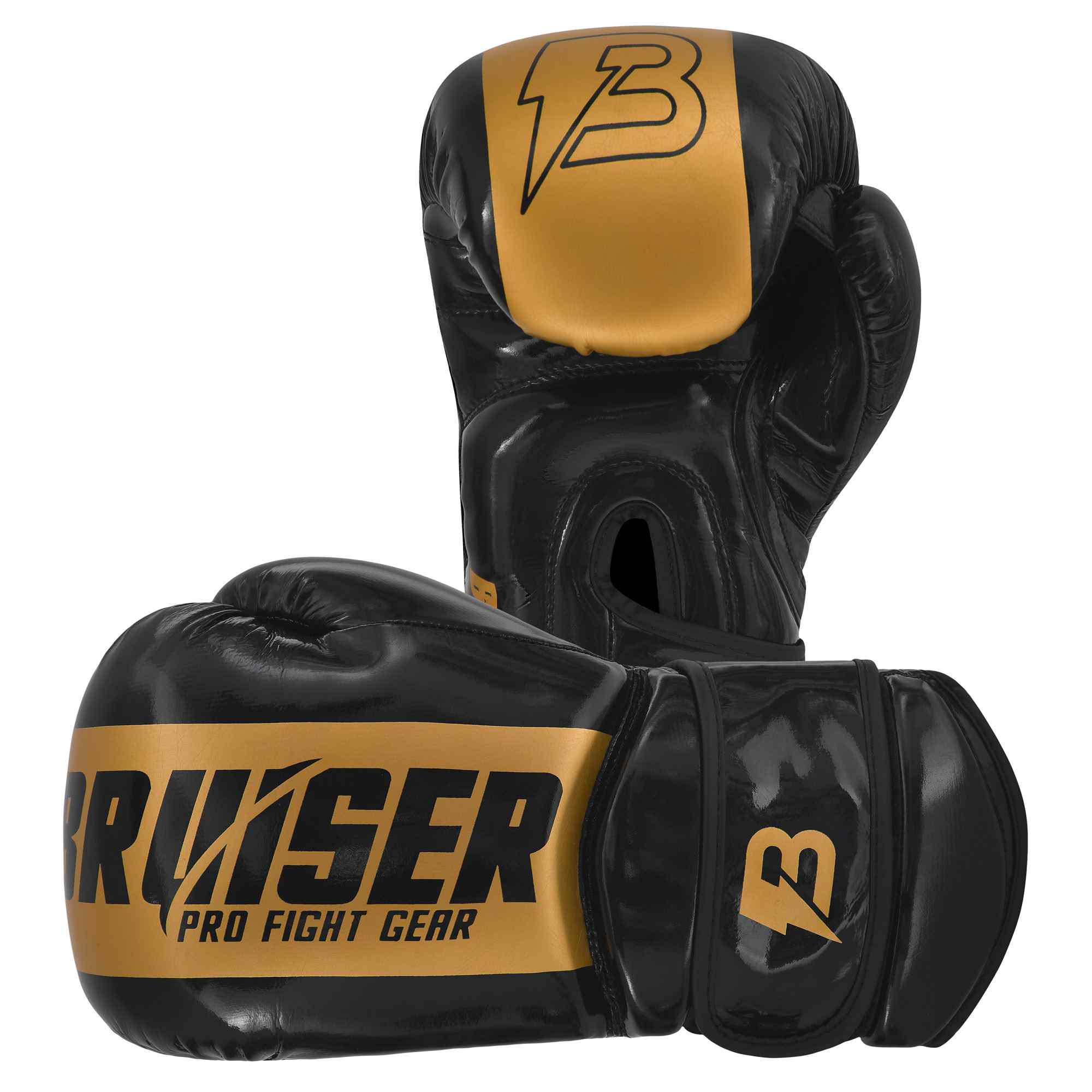 GUANTES DE BOXEO "PRO FIGHT" POLIPIEL NEGRO/ORO