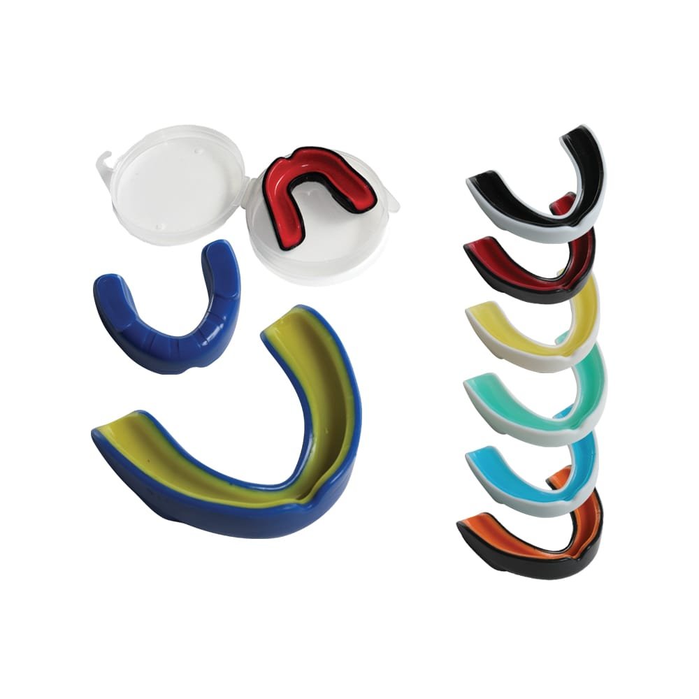 Protectores bucales de boxeo marca Bruiser en distintos colores.