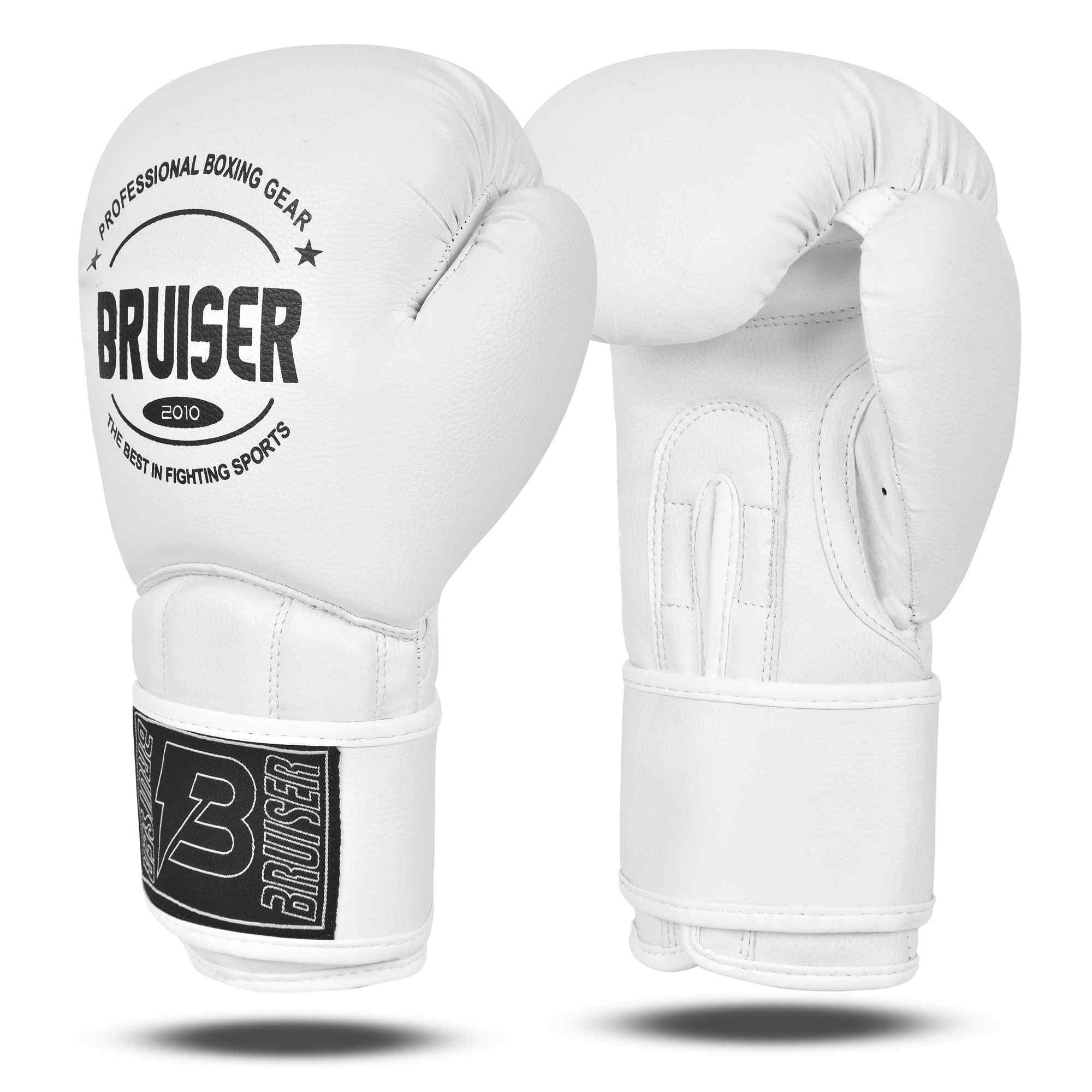 Vista lateral de guantes de boxeo para entrenamiento Spirit, mostrando su diseño ergonómico y resistente ideal para quién quiera unos guantes de boxeo blancos.