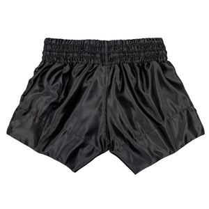 Short de Muay Thai Bruiser, color negro Material cómodo y transpirable con ajuste firme. Imagen trasera.