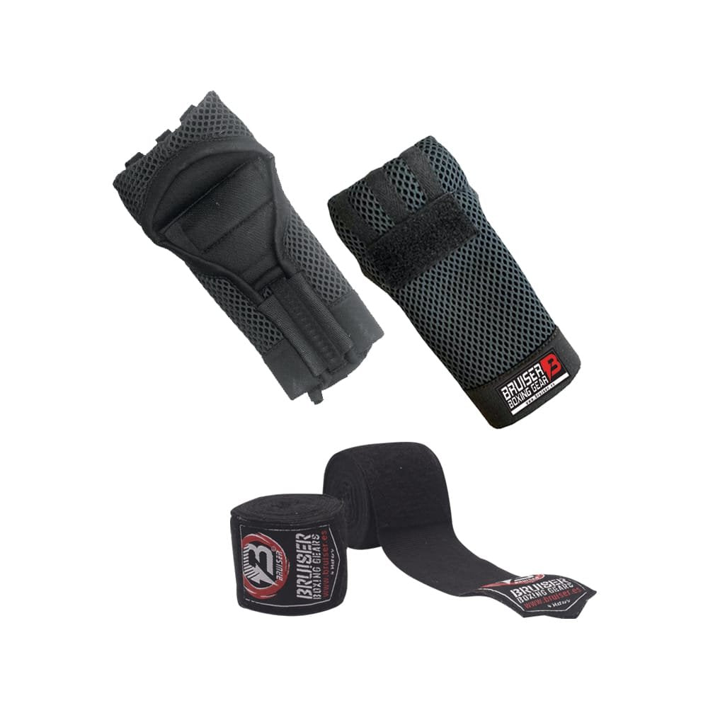 Vendas rápidas Bruiser color negro. Tejido multi capas transpirable con relleno de capas de espuma y tejido especial para nudillos. Velcro compresivo.