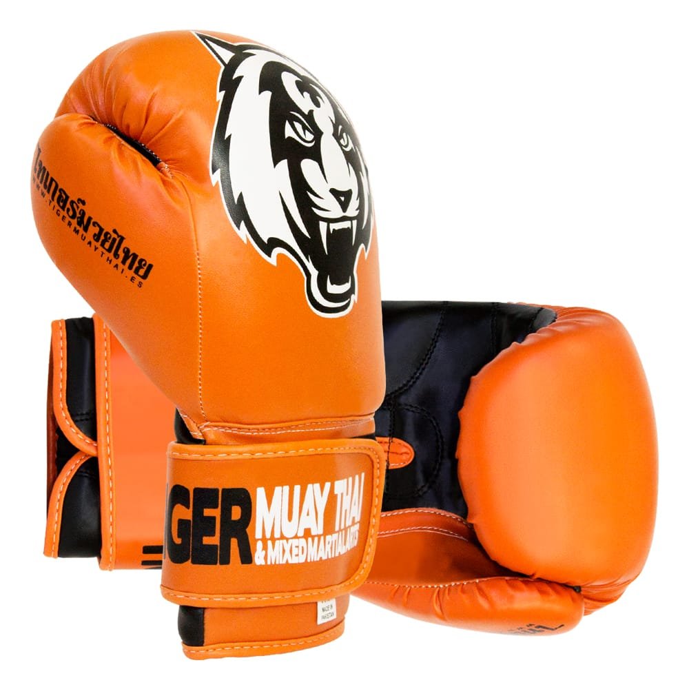 GUANTES DE BOXEO SERIES ECO LINE TIGER MUAY THAI NARANJA