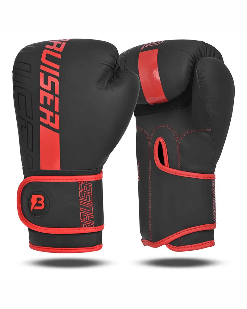 Guantes De Boxeo "Bruiser" Polipiel Negro/rojo ㅤㅤㅤㅤㅤㅤㅤㅤ