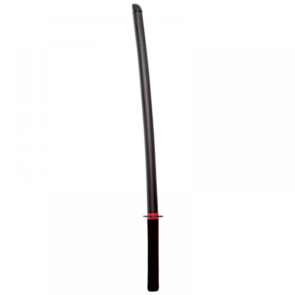 Bokken Daitō acolchado con interior de madera, recubrimiento de goma espuma y protección adicional en el extremo para mayor seguridad.