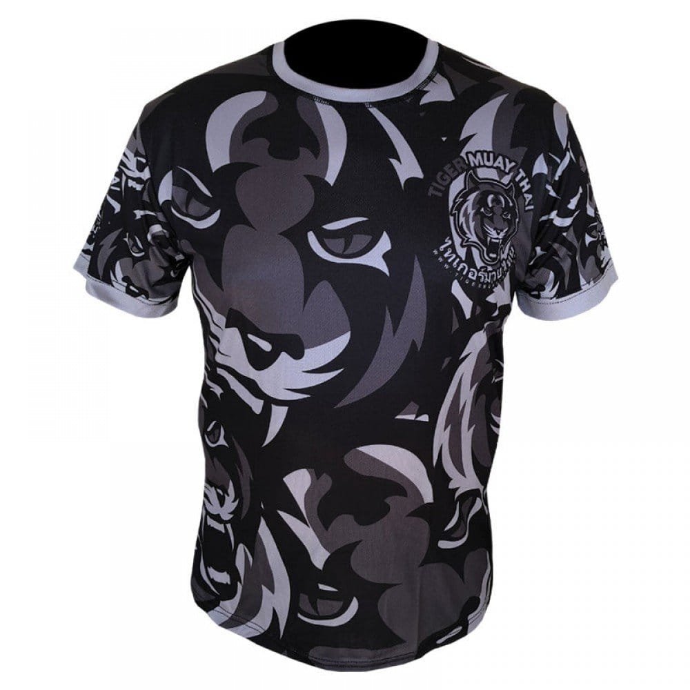 CAMISETA CAMUFLADA 1ST DRY GRIS TIGER MUAY THAI