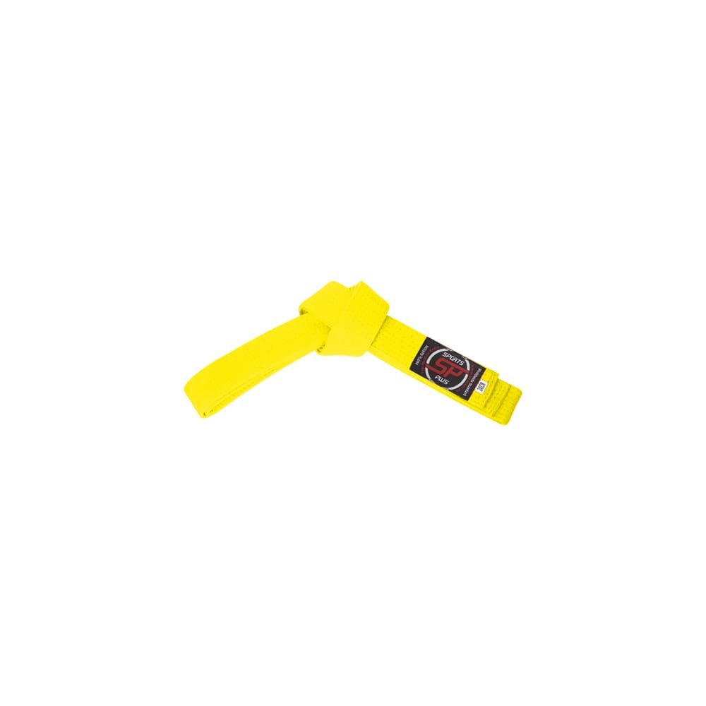 Cinturón adulto Sport Plus hecho de algodón de 285 cm color amarillo. 