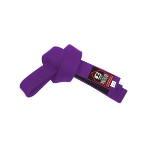 Cinturón de Jiu Jitsu Bruiser color morado con detalles negros.  