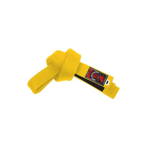 Cinturón de Jiu Jitsu "Graduación Oficial" Bruiser para niños color amarillo con detalles negros. 
