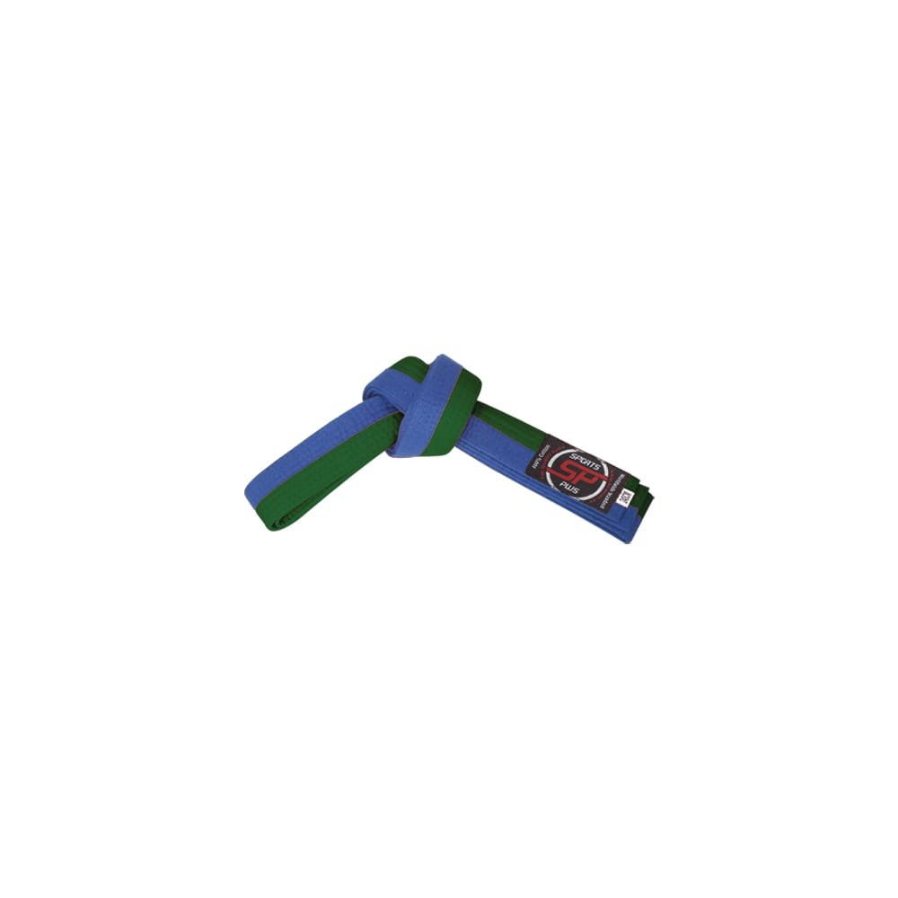 Cinturón infantil Sport Plus hecho de algodón de 240 cm color azul y verde. 