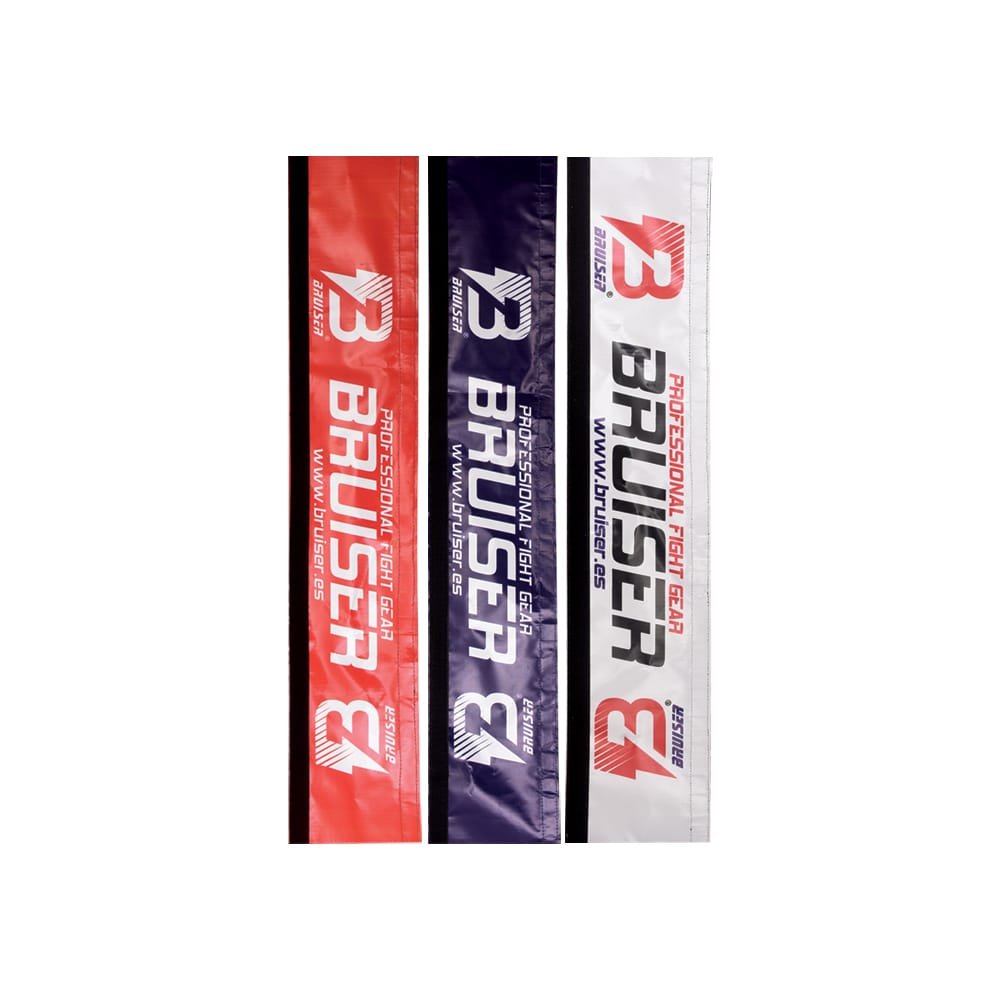 Cubre cuerdas Bruiser para Ring. Hechas de pvc en color rojo, azul y blanco. 
