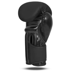 Guante de boxeo "Bruiser" color negro hecho de polipiel de alta calidad. Palma de guante negra. Ajuste velcro seguro. Perfi izquierdo. 