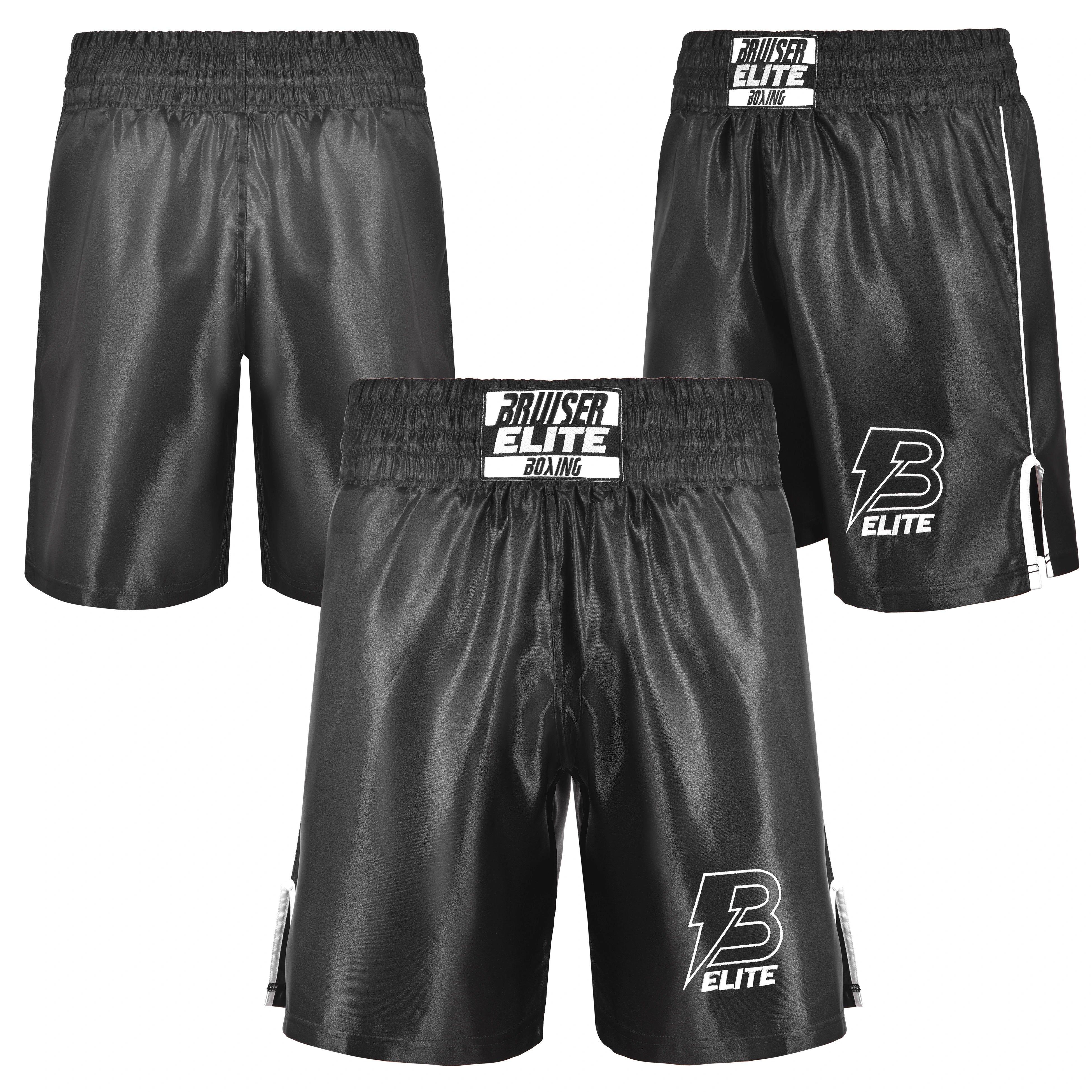 PANTALON DE BOXEO NEGRO BORDADO