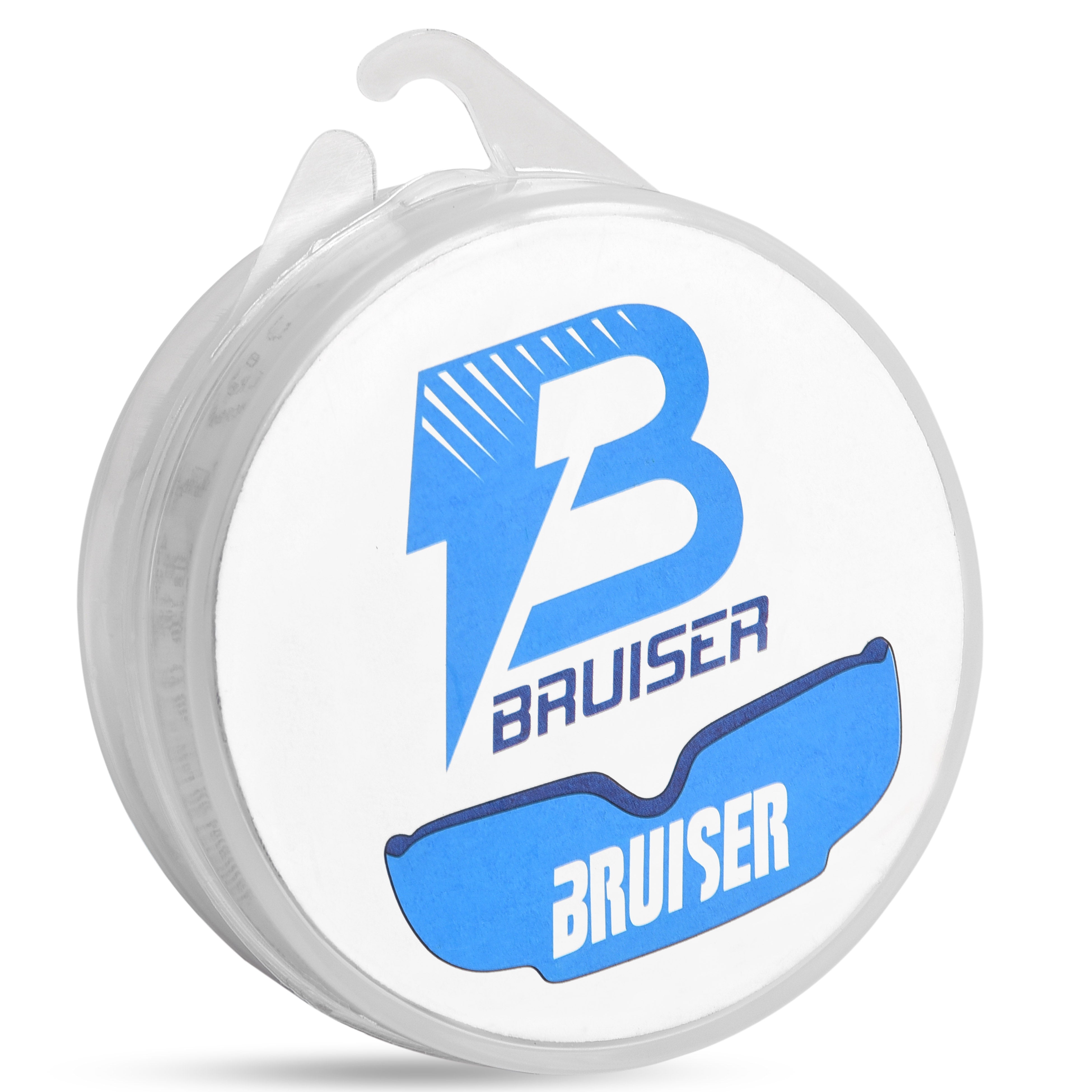 Protector bucal azul de la marca "Bruiser", para boxeo, MMA y deportes de contacto. Materiales de alta calidad, protector es moldeable con calor.
Caja protectora blanca con logotipo de la marca.
Diseño cómodo y resistente pensado para entrenamiento y sparring.