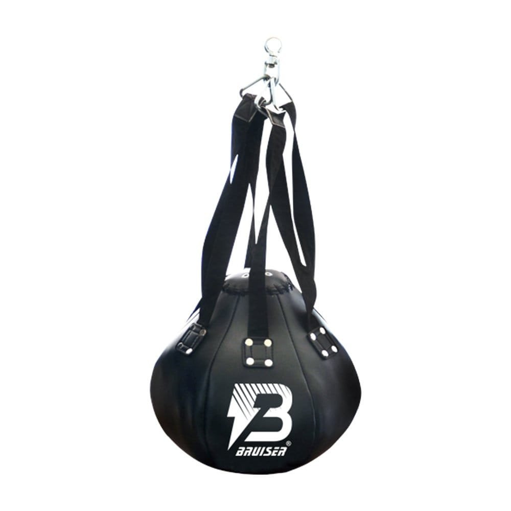 Saco de boxeo pera Bruiser color negro. Logo en el centro. Hecho de piel de amara con peso de 20kg. 