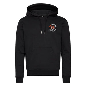 Sudadera con capucha Tiger color negro. Logo Tiger en parte superior izquierda. Imagen frontal. 