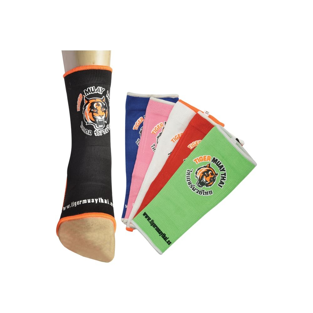Tobillera elástica marca Tiger. Logo en el centro. Transpirable hecha de algodón y spandex. 6 colores distintos.
