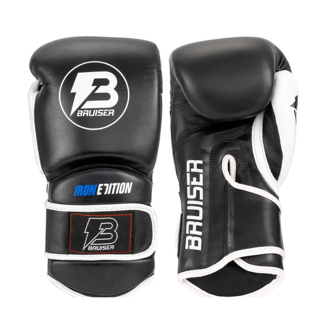 Guantes De Boxeo “Iron Edition ” Piel De Vaca Blanco/Negro