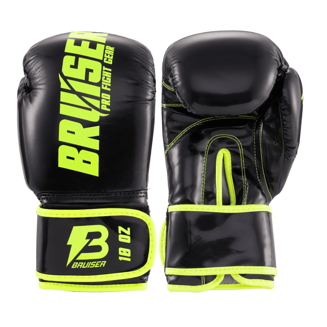 Guantes De Boxing " Pro Fight" Polipiel Negro/verde