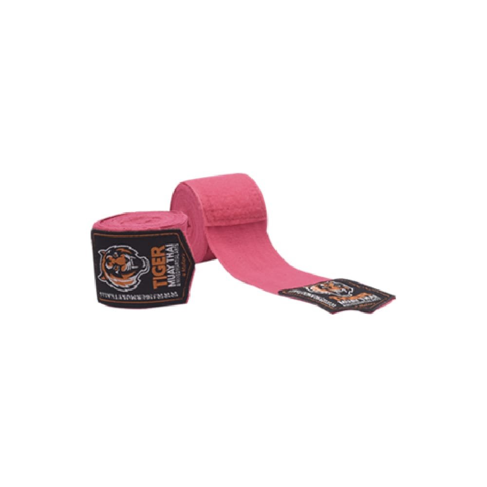 Vendas de boxeo semi elásticas marca Tiger color rosa. 