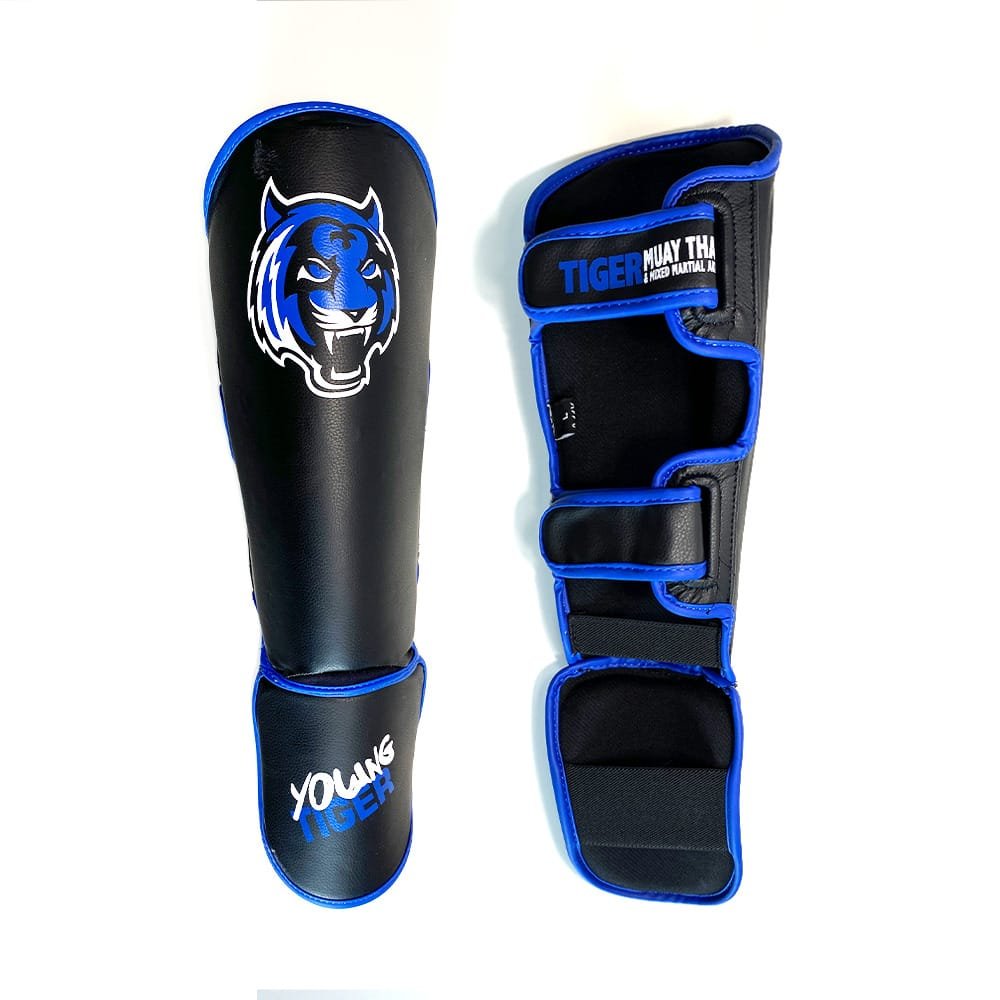 ESPINILLERAS/TOBILLERAS TIGER MAUY THAI PRO KIDS AZUL/NEGRO