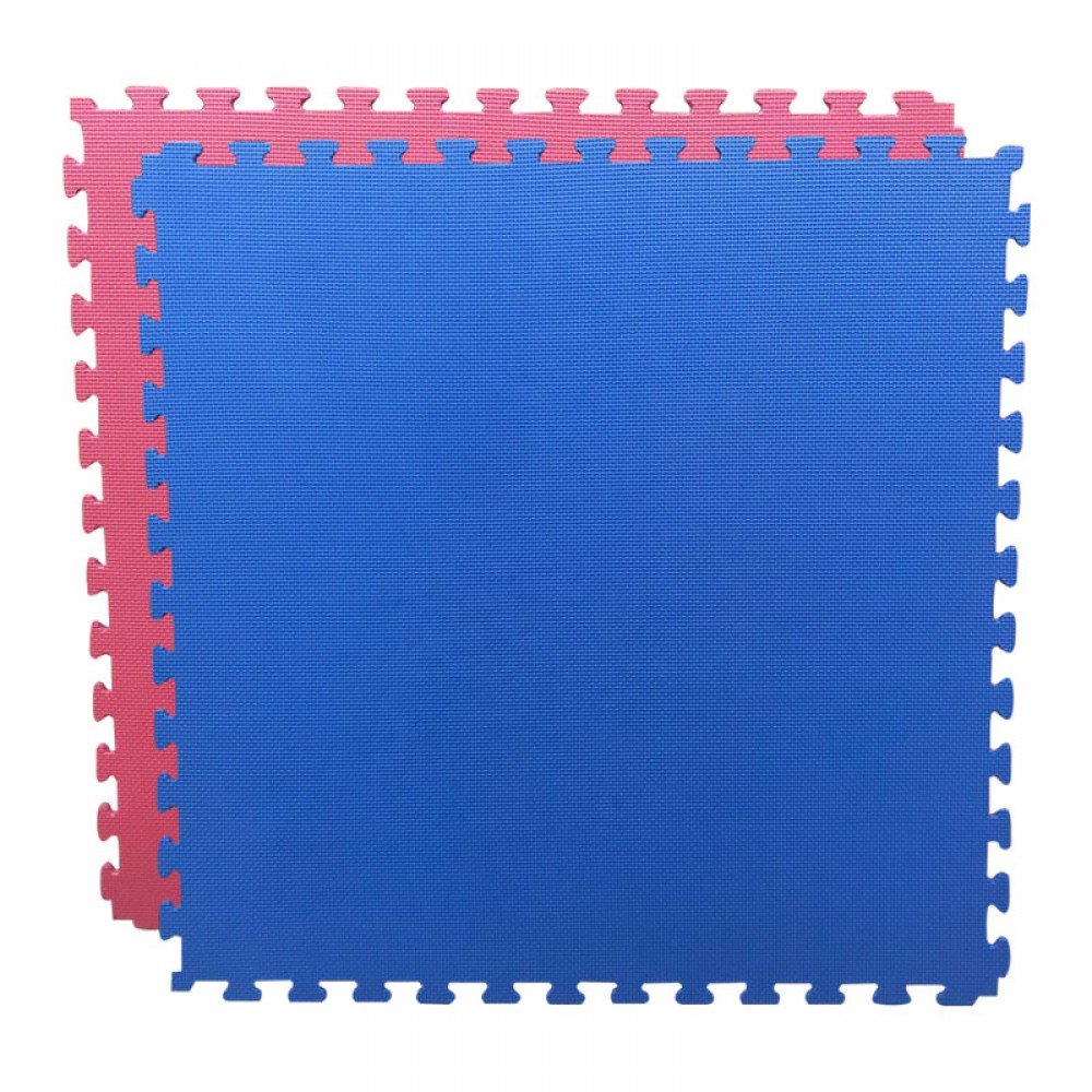 Mugar Tatami Puzzle Artes Marciales 100x100cms y Espesor de 2cm cms Azul/Rojo Reversible Esterilla Goma Espuma