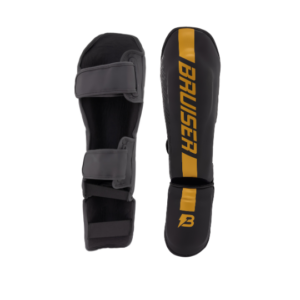 Espinilleras/Tobilleras Bruiser "Pro Safety " Polipiel Negro/Dorado
