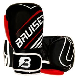 GUANTES DE BOXEO BRUISER SUPER HERO P.PIEL BLANCO/NEGRO/ROJO