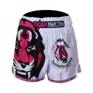 Pantalón Corto Tmt Thai Kick Blanco Y Rosa