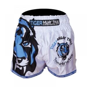PANTALÓN CORTO TMT THAI KICK BLANCO/AZUL