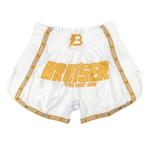 SHORT THAI/KICK "BRUISER" BLANCO/ORO SATEN